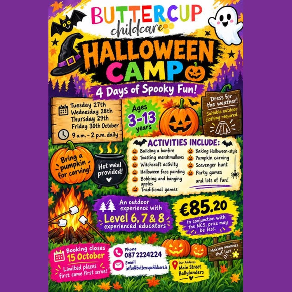Buttercup Childcare Halloween Camp, 27 to 30 October 2026